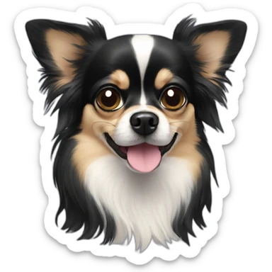 black long hair chihuahua sticker