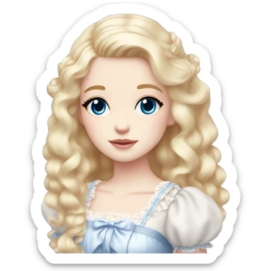 sweet lolita blond hair blue eyes white skin light pink dress sticker