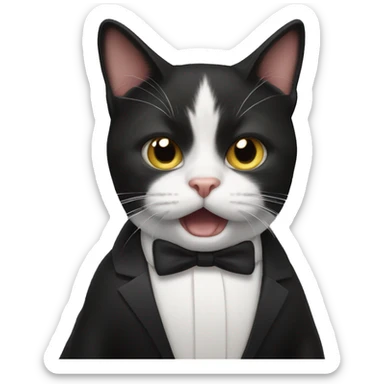 Cat tuxedo hangry  sticker