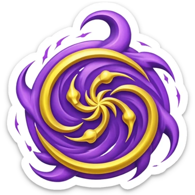 Wiz 101 casting sigil purple and yellow inspired storm magic  sticker