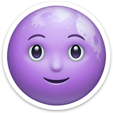 realistic Light purple moon sticker