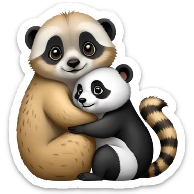 Meerkat hug a panda sticker