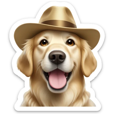 Golden retriver blanc avec chapeau de   d’anniversaire sticker