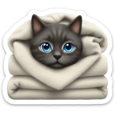 Cozy blanket blue eyes sticker