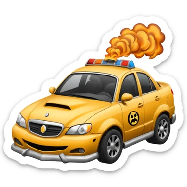 a car crashing sticker