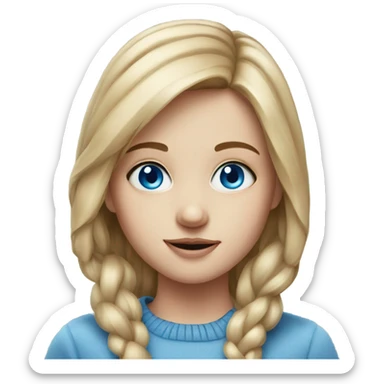 realistic portrait of girl with blue eyes sticker