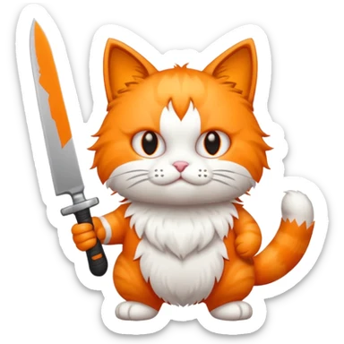 Killer cat with knife sticker