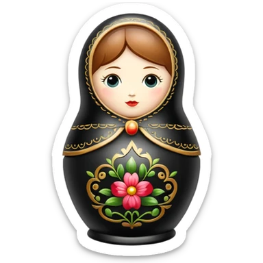Black leather Russian doll sticker