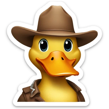 duck wearing cowboy hat sticker