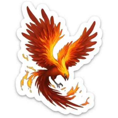 phoenix rising from ashes sticker