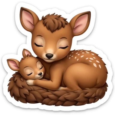 Baby deer sleeping sticker