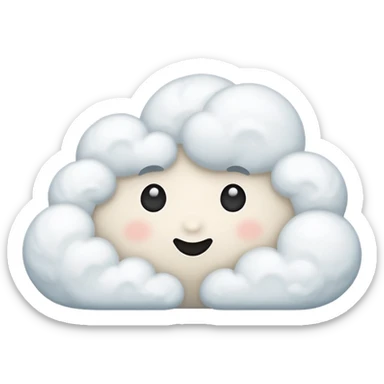 white cloud - like thinking sign sticker