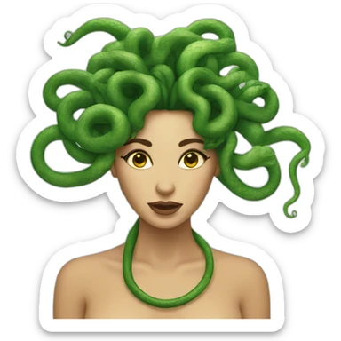 Medusa snakes for hair sticker