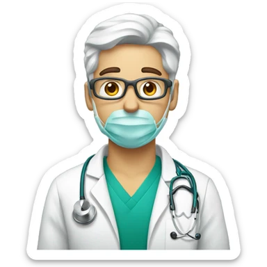 medico com estetoscopio sticker