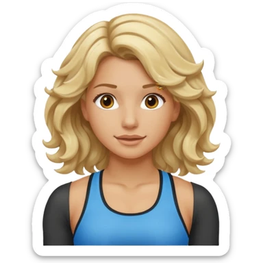 iOS 18 aesthetic wavy blondie girl gym sticker