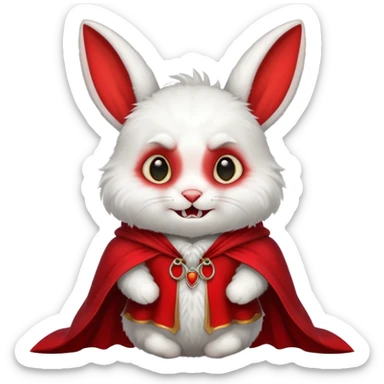  {
      "type": "object",
      "look": "rabbit in red collar cloak",
      "description": "a fluffy vampire rabbit wearing a red collar cloak"
    } sticker