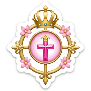 ave maria's emblem with a touch of pink sticker