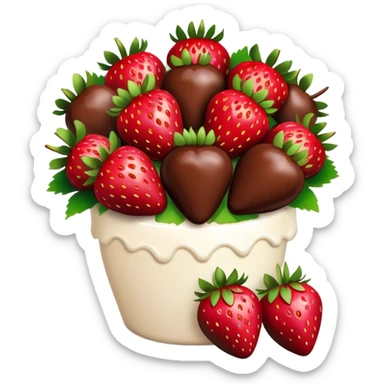 Bouquet of chocolate dipped strawberries  sticker