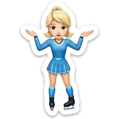 buz pıstının ustunde kayan ve yarısma ıcın elbıse gıymıs kadın emojisi sticker