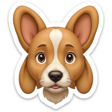 dog with big ear piercing on tip of the ear sticker