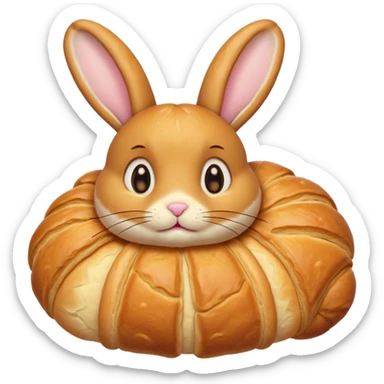 bunny croissant sticker