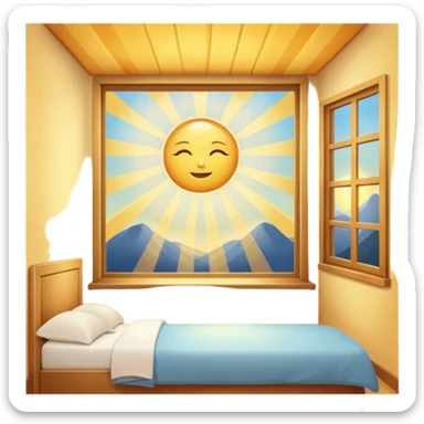Aesthetic sun rays from window in bedroom sticker