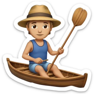 man rowing boat in Water Sports sticker