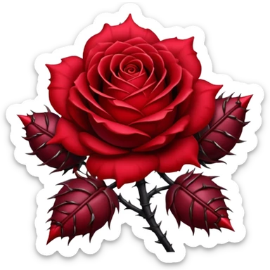 gothic rose with skulls sticker