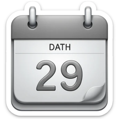 grey date calendar with number 29 sticker