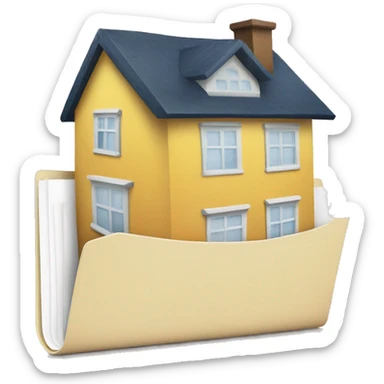 folder with documents with the image of house on it sticker