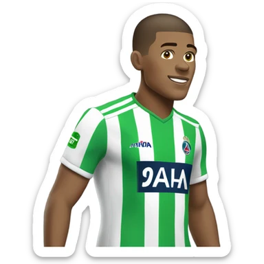 Mbappé avec des cheveux vert sticker