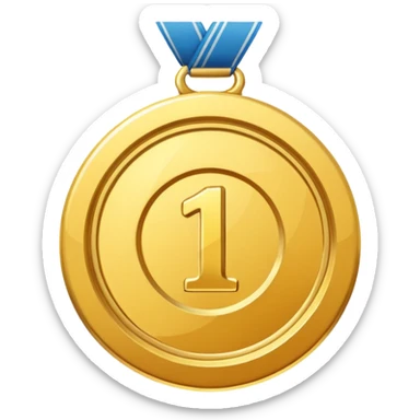 gold 1st place medal sticker
