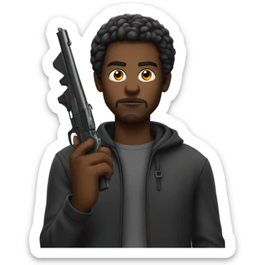 black guy with a gun sticker
