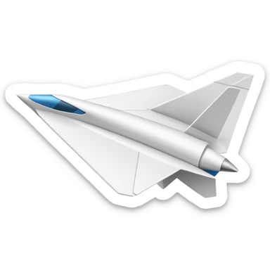 Folded paper plane sticker