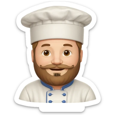 medieval fat, middle-aged, bearded chef emoji sticker