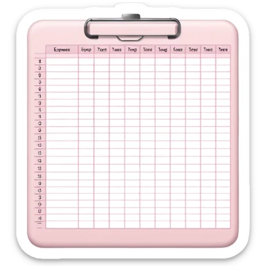 Light Pale Pink household Expenses tracker paper sticker