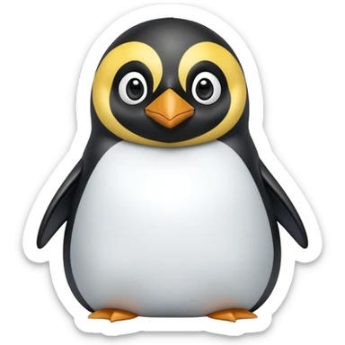 cinematic-adult-emperor-penguin-portrait-emoji,-head-tilted-playfully-and-inquisitively,-with-glossy,-pristine-plumage,-sparkling-eyes-filled-with-curiosity,-simplified-yet-irresistibly-adorable-features, black face sticker