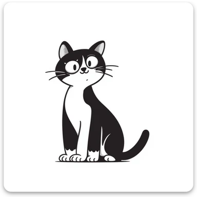 cat with bags under its eyes sticker