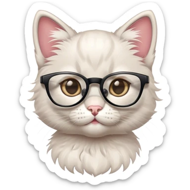 kitten with glasses  sticker