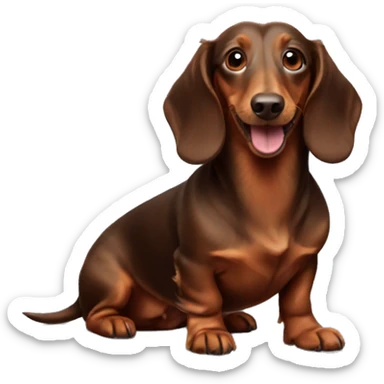 Happy Brown Long-haired dachshund sticker