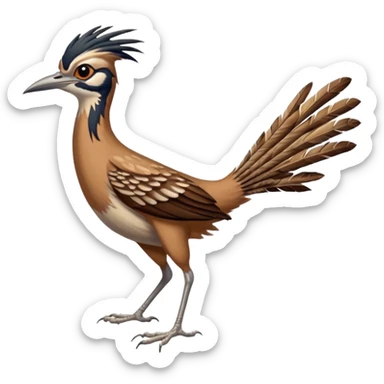 realistic roadrunner bird emoji, actual colors sticker