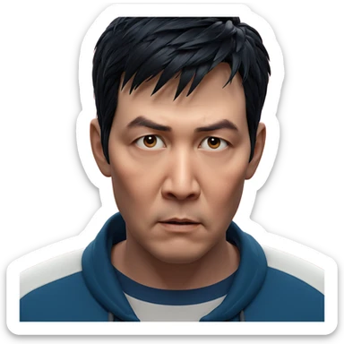 portrait of a boy with black hair sticker