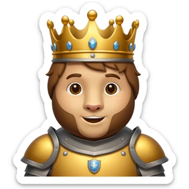 Un ours humanoïde avec une couronne et une armure sticker