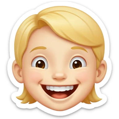 child laughing with a big smile, cheerful and joyful sticker