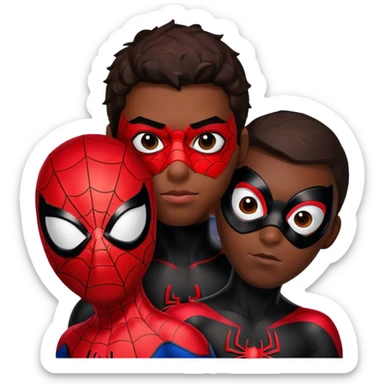 miles morales with spiderman mask 'Two Person " sticker