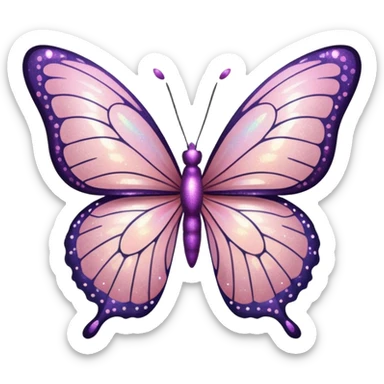 Light pink glitter butterfly emoji sticker
