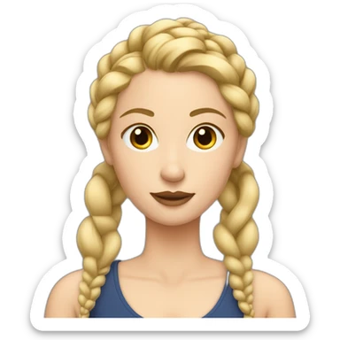 dirty blonde lady with a French braid sticker