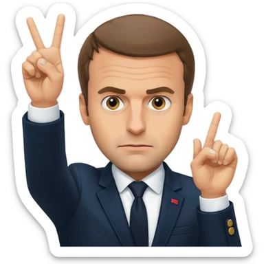 Emmanuel Macron qui fait un doigt d’honneur   sticker