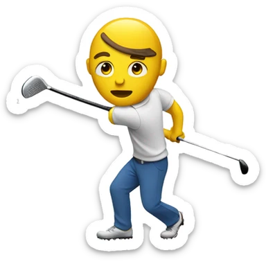 Chad hitting a golf club sticker