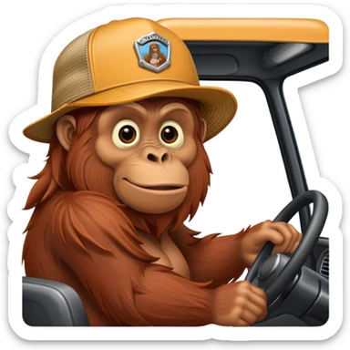 Orangutan driving a semi sticker
